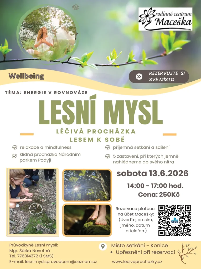 Aktuální Lesní mysl na Léčivé procházce Znojmo Podyjí.